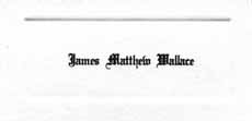 James Matthew Wallace's calling card from an invitation to East Forsyth's 1979 graduation